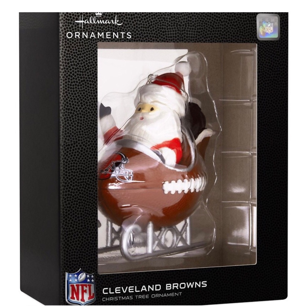 Hallmark NFL “Cleveland Browns” Santa’s Football Sled Christmas Ornament (NWT) - Picture 6 of 13